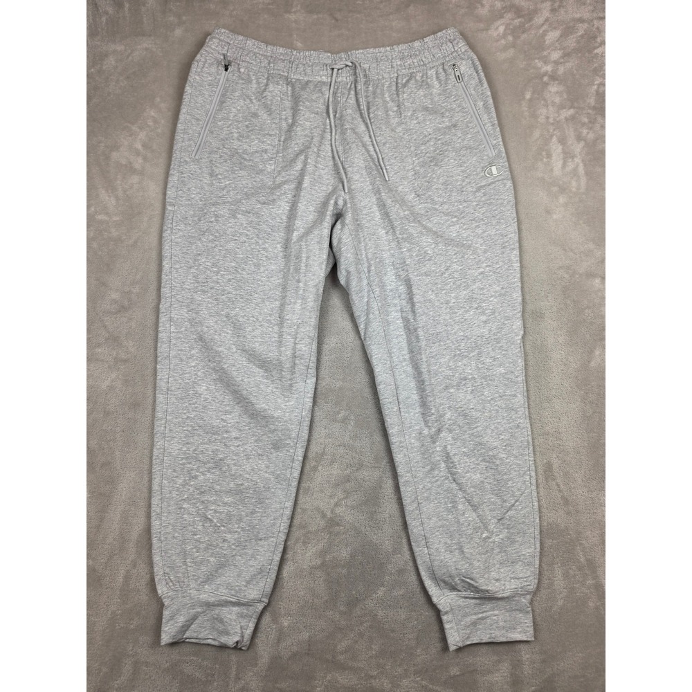 Champion Joggers Mens XL Gray Zipper Pockets Cotton Blend Sweatpants 1965727